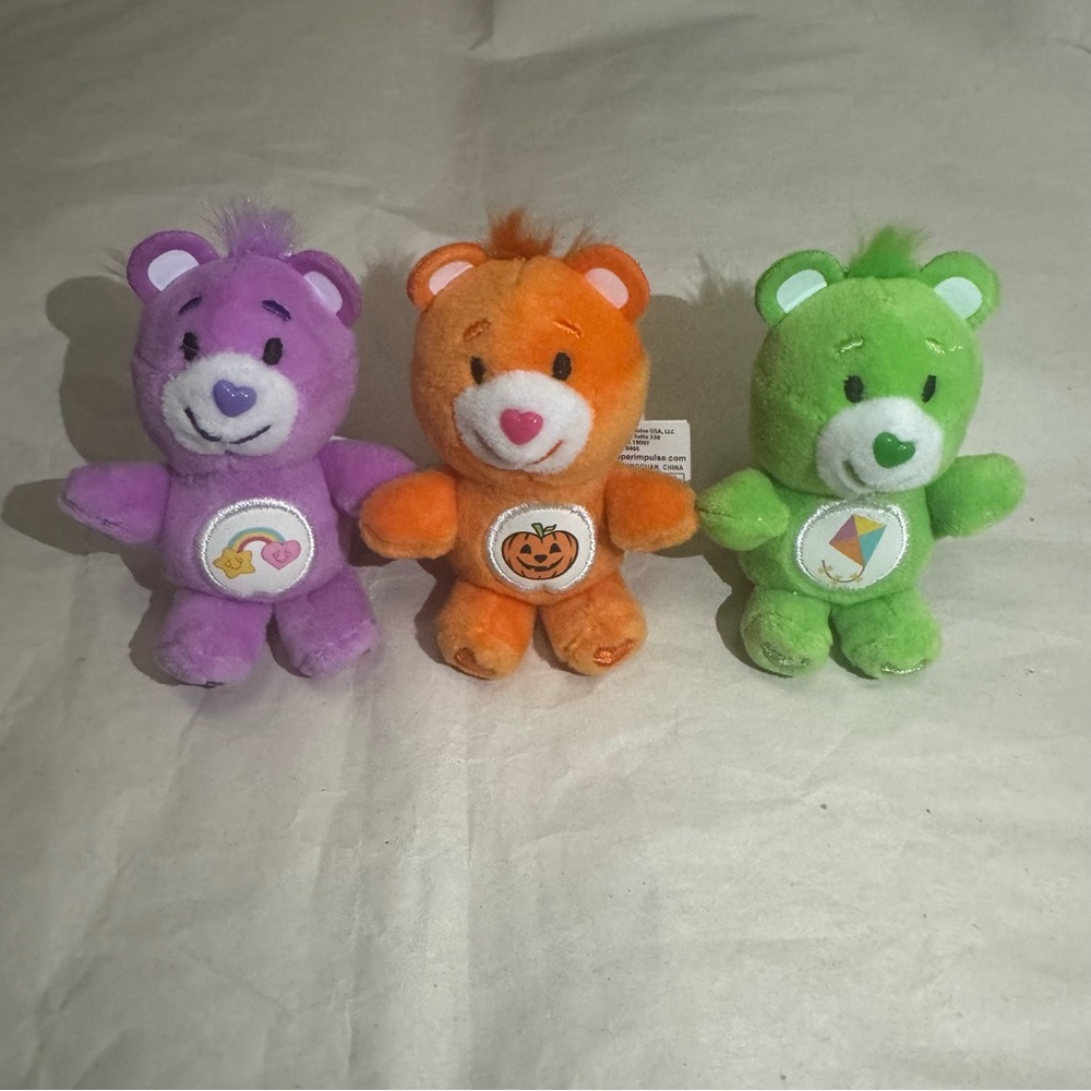 3 x carebears plush mini